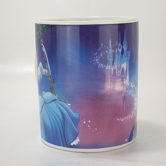 Vintage DISNEY Princess Mug Teacup Cinderella Prince Charming Dancing Swing Blue - Picture 6 of 12